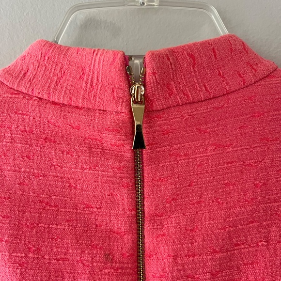 Kate Spade Sz 8 Coral Pink Midi Lined Tank Sheath V Neck Dress Back Zip - Picture 5 of 12